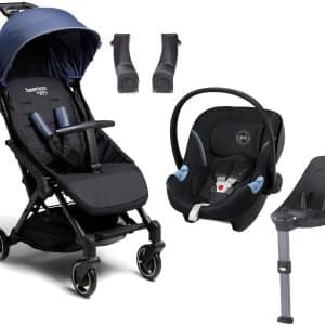 Beemoo Easy Fly Lux 3 Klapvogn inkl. Cybex Aton M Autostol Baby, Crown Blue