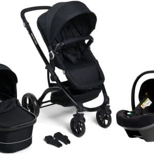 Beemoo Move Duo Kombivogn inkl. Route i-Size Autostol Baby, Black/Black Stone