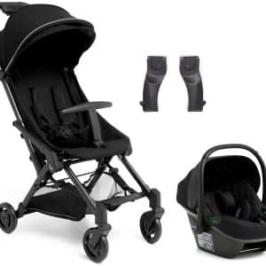 Beemoo Easy Fly 4 Klapvogn inkl Route i-Size Autostol Baby, Jet Black/Black Stone