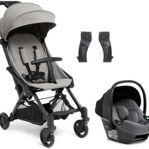 Beemoo Easy Fly 4 Klapvogn inkl Route i-Size Autostol Baby, Stone Grey/Mineral Grey