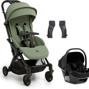 Beemoo Easy Fly Lux 4 Klapvogn inkl Route i-Size Autostol Baby, Sea Green/Black Stone