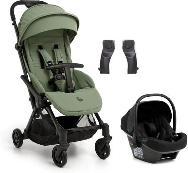 Beemoo Easy Fly Lux 4 Klapvogn inkl Route i-Size Autostol Baby, Sea Green/Black Stone