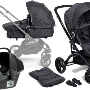 Beemoo Move 2-in-1 Kombivogn inkl. Route i-Size Autostol Baby, Asphalt/Mineral Grey