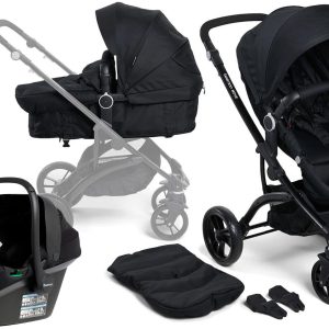 Beemoo Move 2-in-1 Kombivogn inkl. Route i-Size Autostol Baby, Black/Black Stone