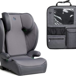 Beemoo Ride i-Size Autostol ISOFIX inkl. Beemoo Deluxe Sædebeskytter med Opbevaring, Mineral Grey