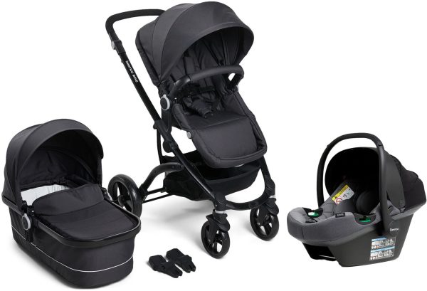Beemoo Move Duo Kombivogn inkl. Route i-Size Autostol Baby, Asphalt/Mineral Grey