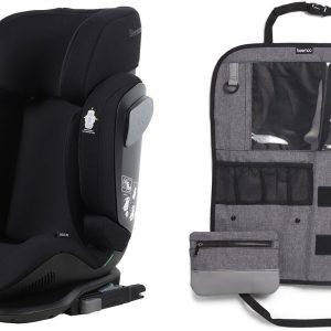 Beemoo Recline i-Size Autostol inkl. Deluxe Sædebeskytter, Black Stone