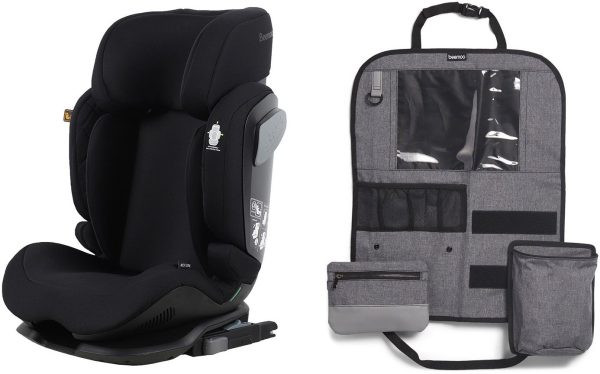 Beemoo Recline i-Size Autostol inkl. Deluxe Sædebeskytter, Black Stone