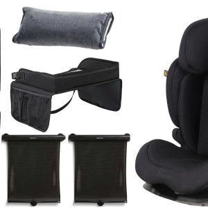 Beemoo Recline i-Size Autostol inkl. inkl. Tilbehør, Black Mesh