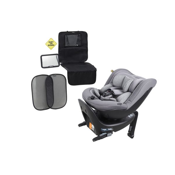 Beemoo Reverse i-Size Bagudvendt Autostol Inkl. Tilbehørspakke, Mineral Grey