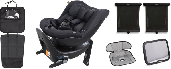 Beemoo Reverse i-Size Bagudvendt Autostol inkl. Tilbehør, Black Stone