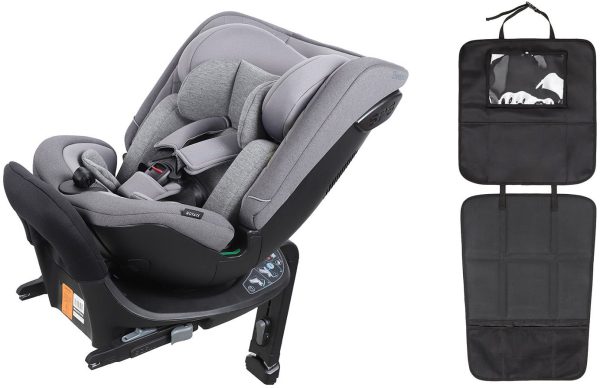 Beemoo Rotate i-Size Vendbar Autostol inkl. 3-in-1 Sædebeskyttelse, Mineral Grey