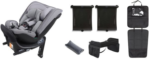 Beemoo Rotate i-Size Vendbar Autostol inkl. Tilbehør, Mineral Grey
